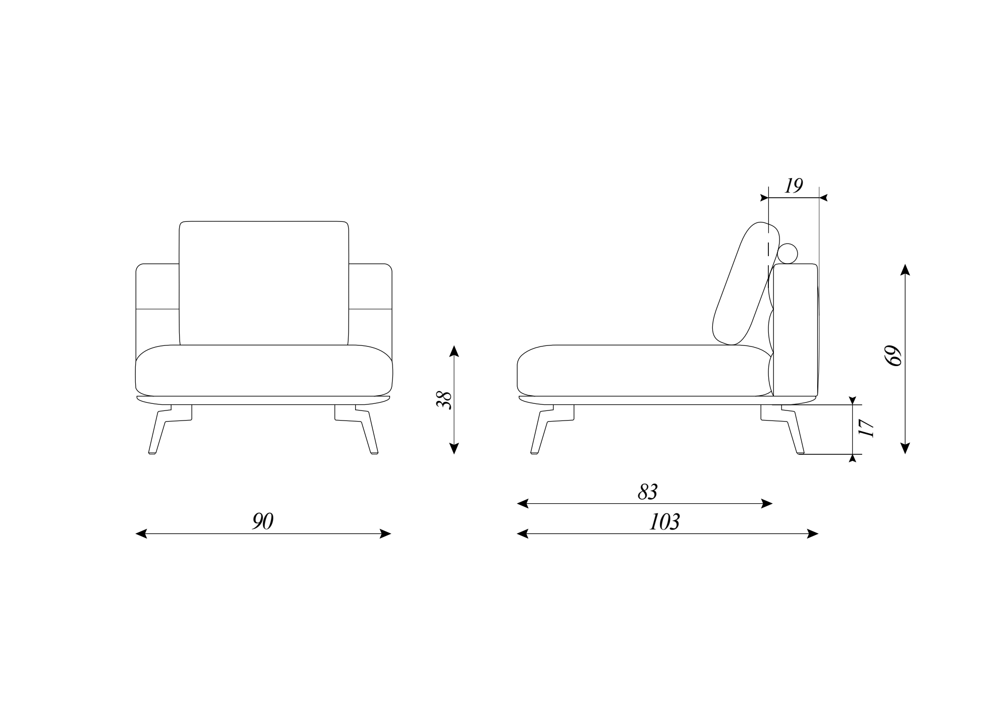 Modular sofa, section A118.2